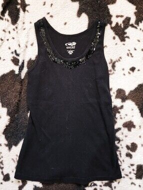 "ROPER" WOMEN'S Y2K COTTON TANK - BLACK